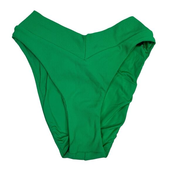 Becca Modern Edge Elise Banded High Waist Bikini bottom green - S - Picture 3 of 11